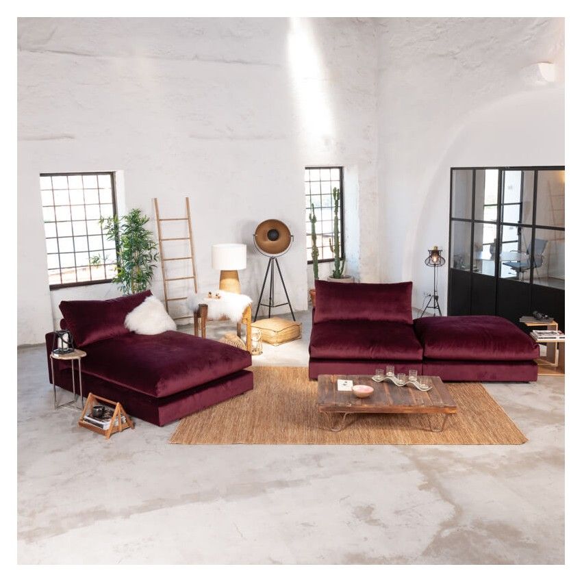 Sofa Moderno Luxuoso 5 Lugares Veludo Paris - FLUFFY