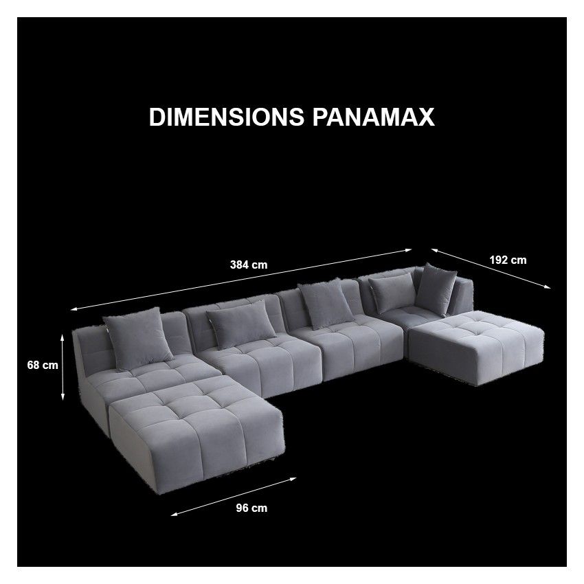 Sofa de Canto Grande 7 Lugares Microfibra - PANAMAX