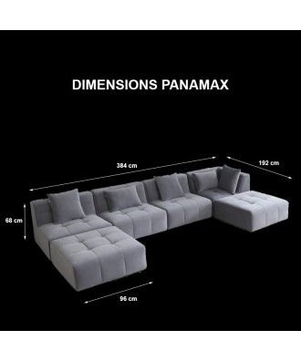 Sofa de Canto Grande 7 Lugares Bombazine - PANAMAX