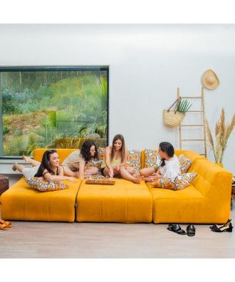 Sofa de Canto Moderno 7 Lugares Couture - PANAMAX