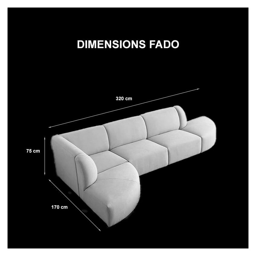 FADO-canapé modulable 5 places